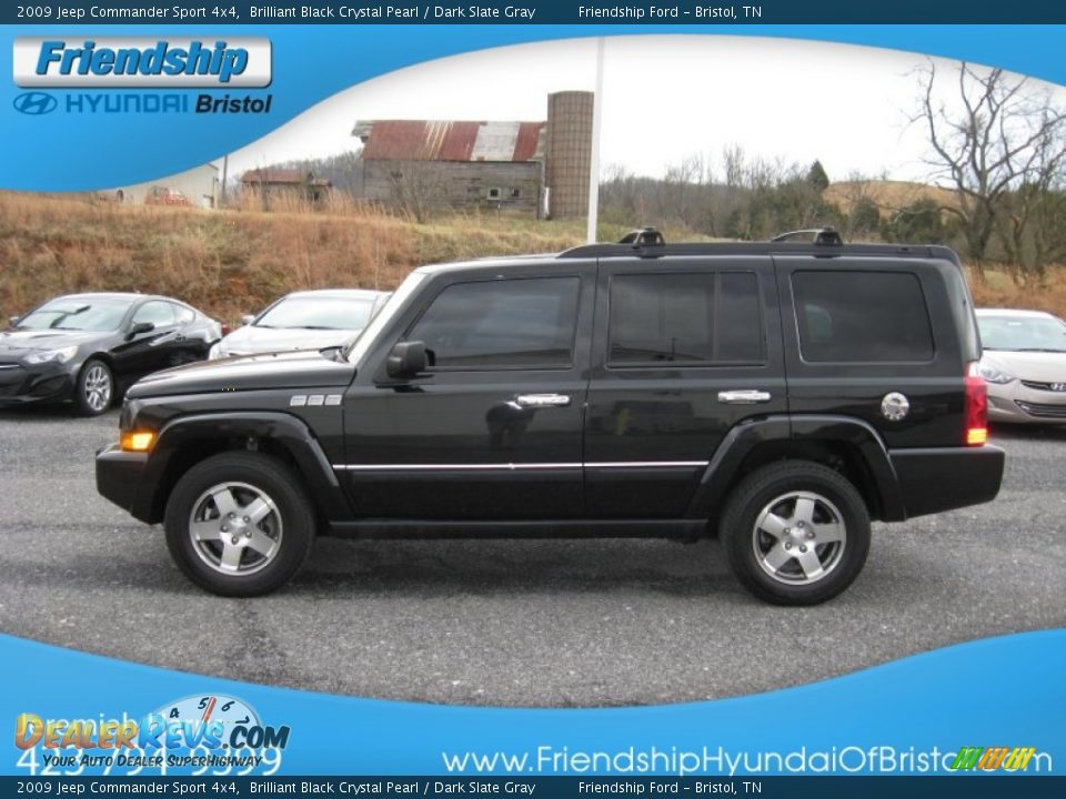 2009 Jeep Commander Sport 4x4 Brilliant Black Crystal Pearl / Dark Slate Gray Photo #2