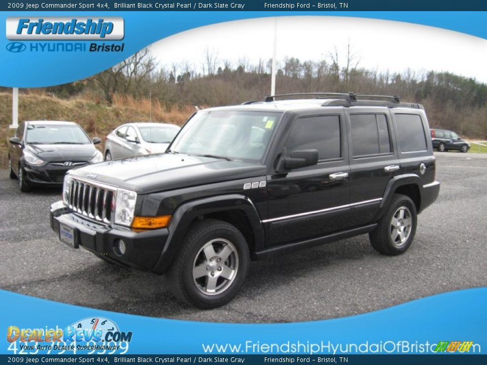 2009 Jeep Commander Sport 4x4 Brilliant Black Crystal Pearl / Dark Slate Gray Photo #3
