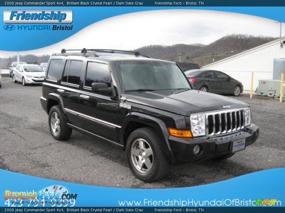 2009 Jeep Commander Sport 4x4 Brilliant Black Crystal Pearl / Dark Slate Gray Photo #5