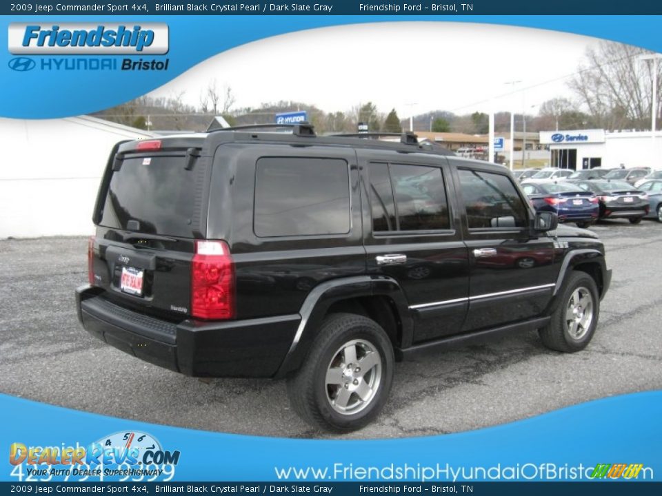 2009 Jeep Commander Sport 4x4 Brilliant Black Crystal Pearl / Dark Slate Gray Photo #7