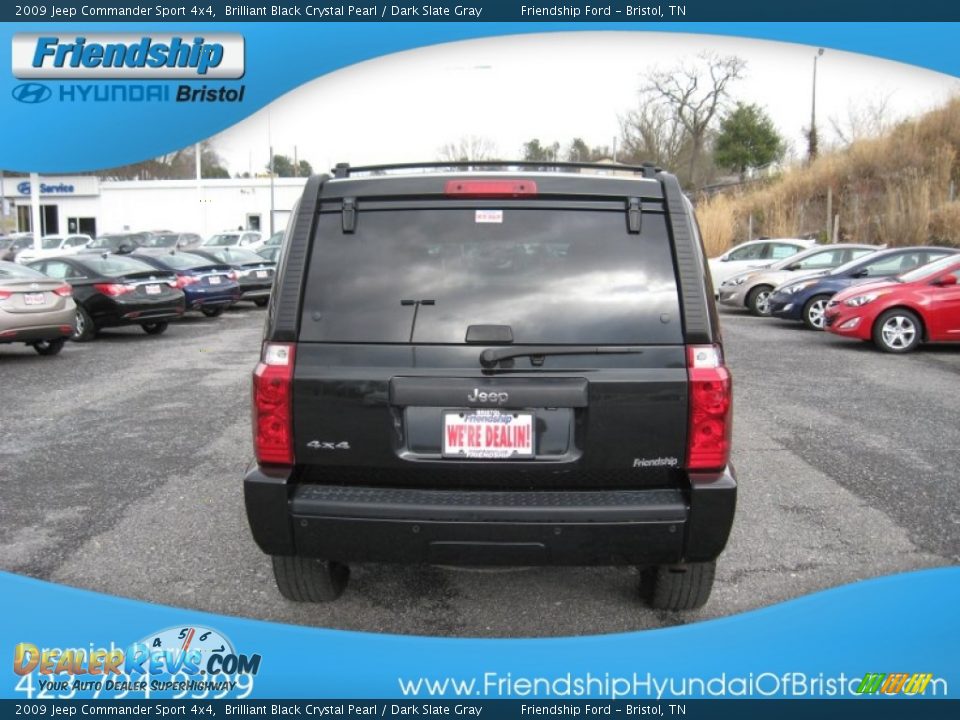 2009 Jeep Commander Sport 4x4 Brilliant Black Crystal Pearl / Dark Slate Gray Photo #8