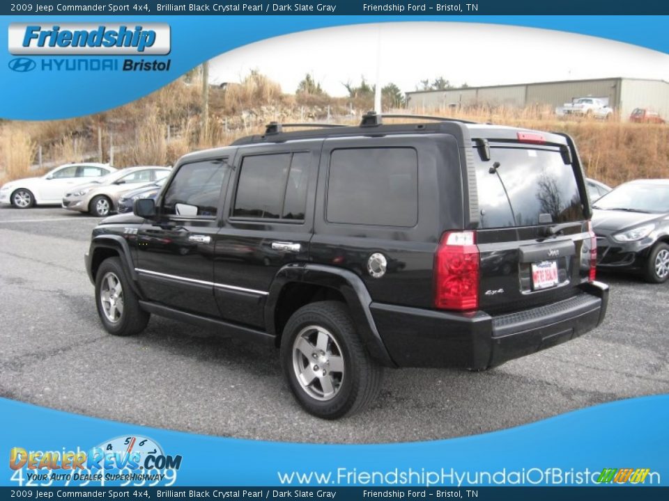 2009 Jeep Commander Sport 4x4 Brilliant Black Crystal Pearl / Dark Slate Gray Photo #9