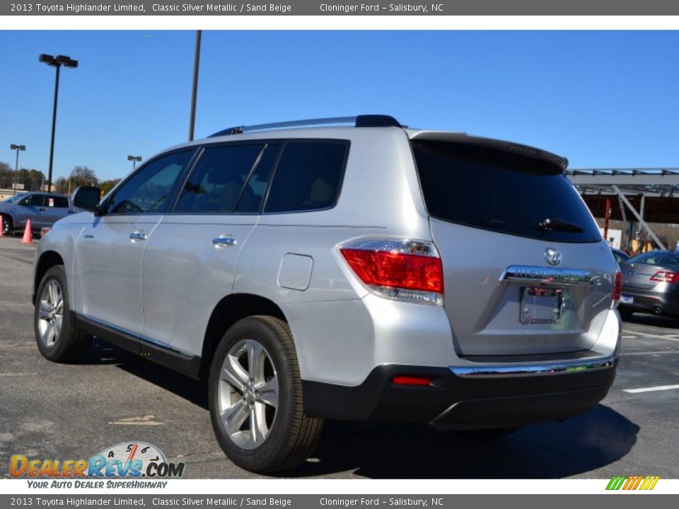 2013 Toyota Highlander Limited Classic Silver Metallic / Sand Beige Photo #3