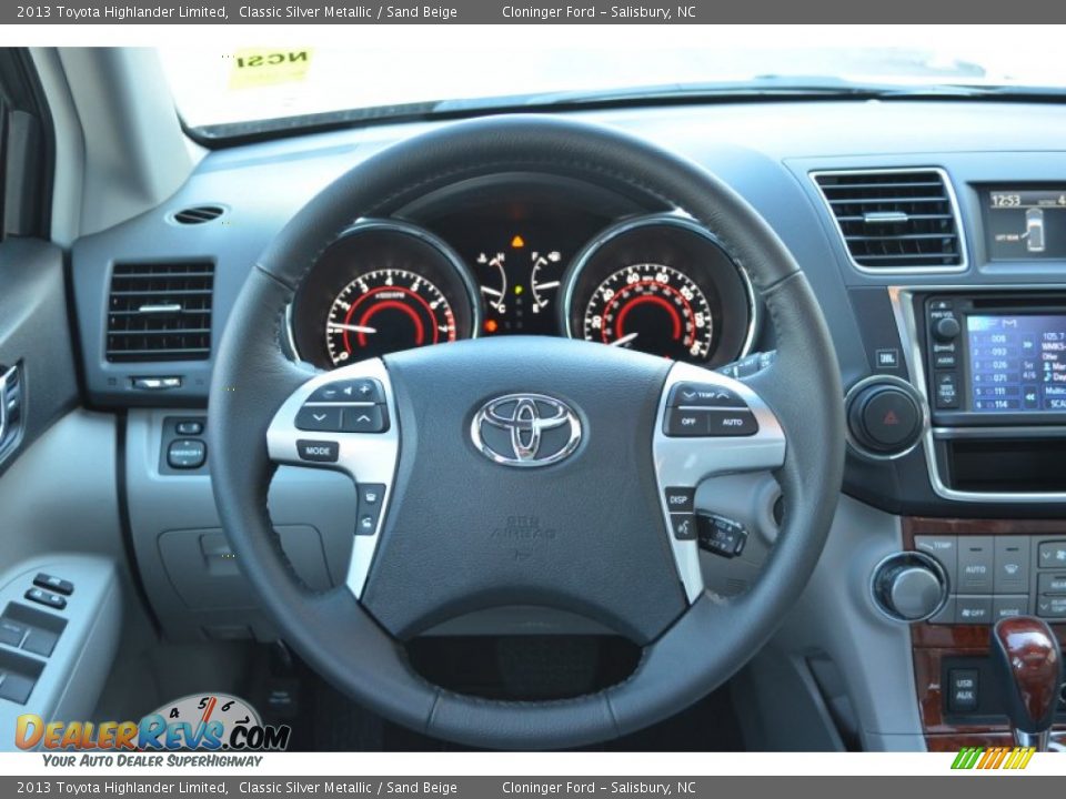 2013 Toyota Highlander Limited Classic Silver Metallic / Sand Beige Photo #25