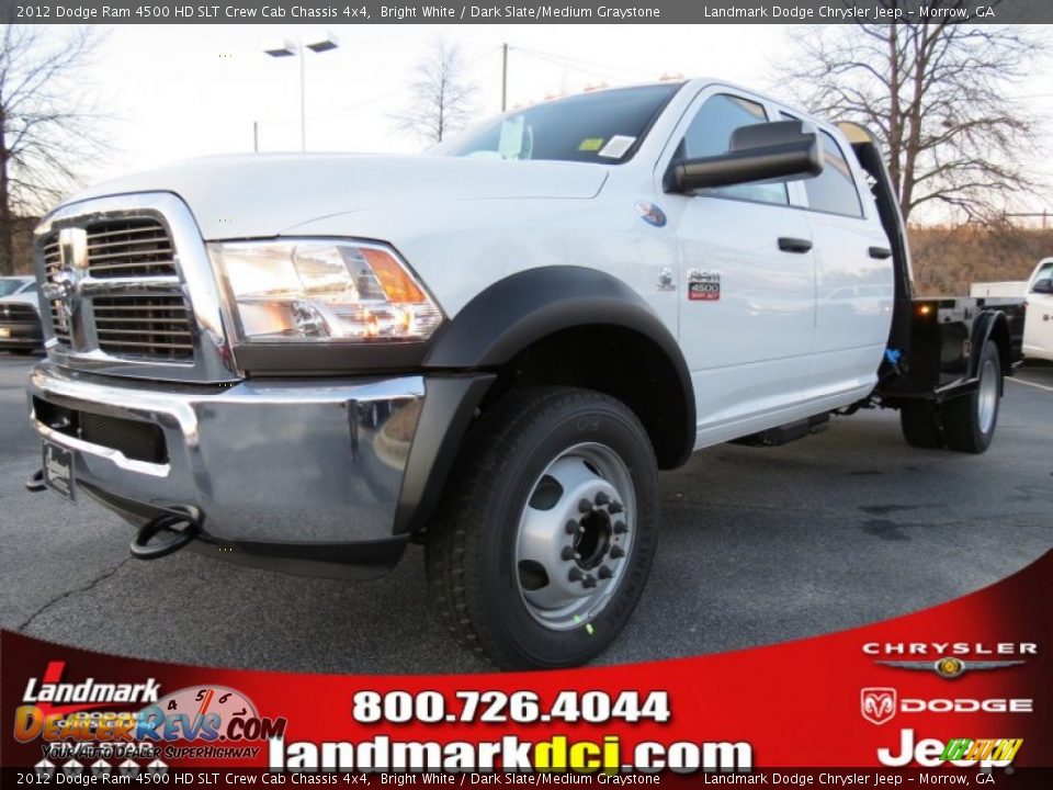 2012 Dodge Ram 4500 HD SLT Crew Cab Chassis 4x4 Bright White / Dark Slate/Medium Graystone Photo #1