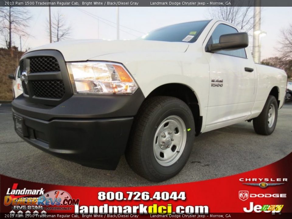 2013 Ram 1500 Tradesman Regular Cab Bright White / Black/Diesel Gray Photo #1