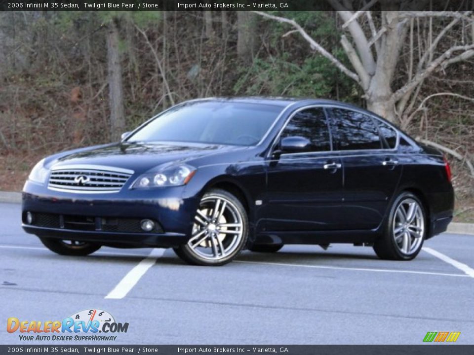 2006 Infiniti M 35 Sedan Twilight Blue Pearl / Stone Photo #5