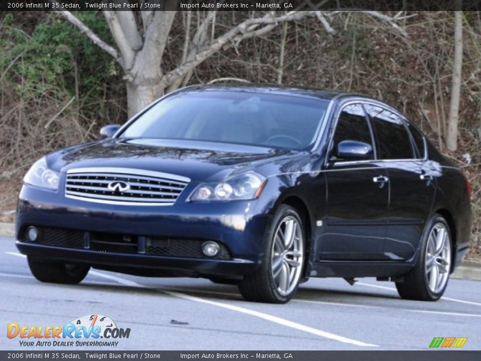 2006 Infiniti M 35 Sedan Twilight Blue Pearl / Stone Photo #8