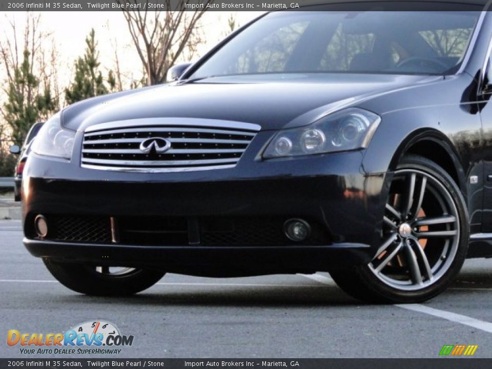 2006 Infiniti M 35 Sedan Twilight Blue Pearl / Stone Photo #9
