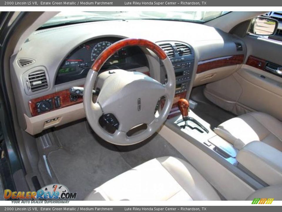 2000 Lincoln LS V8 Estate Green Metallic / Medium Parchment Photo #14