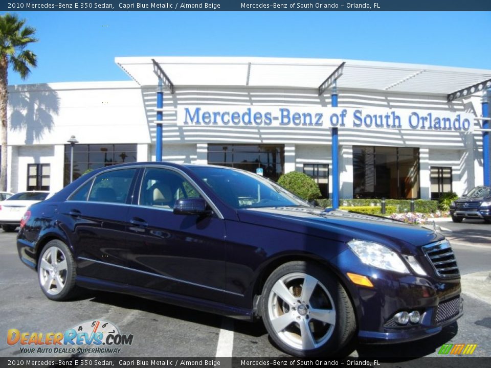 2010 Mercedes-Benz E 350 Sedan Capri Blue Metallic / Almond Beige Photo #1