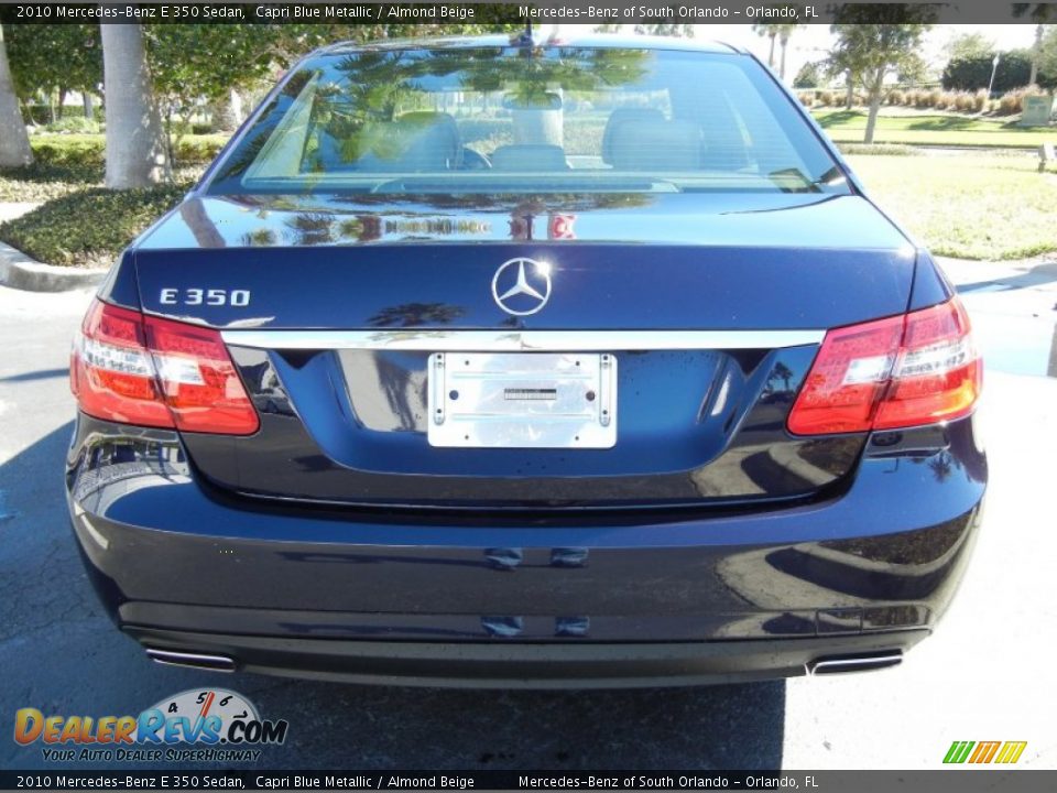 2010 Mercedes-Benz E 350 Sedan Capri Blue Metallic / Almond Beige Photo #6