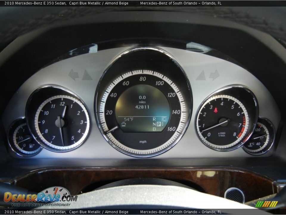 2010 Mercedes-Benz E 350 Sedan Capri Blue Metallic / Almond Beige Photo #21
