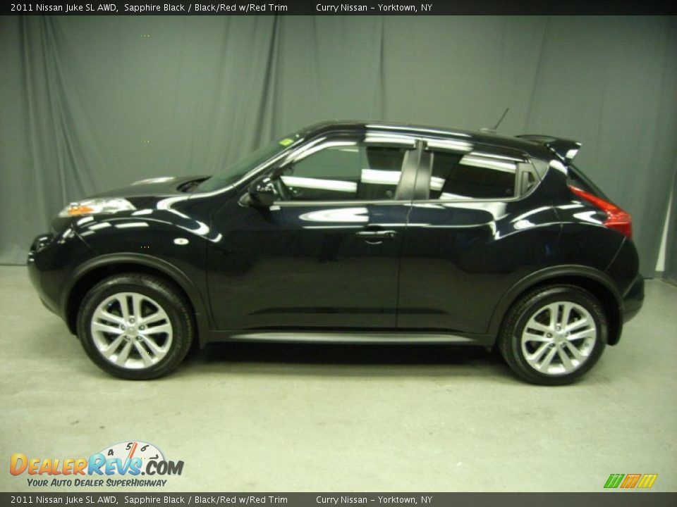 2011 Nissan Juke SL AWD Sapphire Black / Black/Red w/Red Trim Photo #2