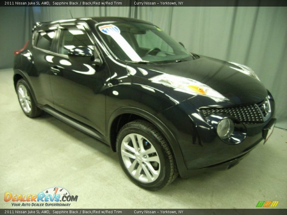2011 Nissan Juke SL AWD Sapphire Black / Black/Red w/Red Trim Photo #6