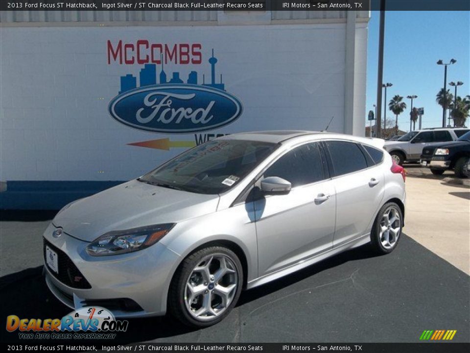 2013 Ford Focus ST Hatchback Ingot Silver / ST Charcoal Black Full-Leather Recaro Seats Photo #2