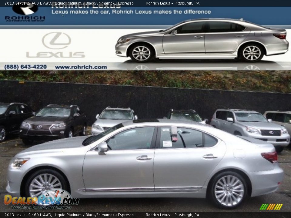 2013 Lexus LS 460 L AWD Liquid Platinum / Black/Shimamoku Espresso Photo #1