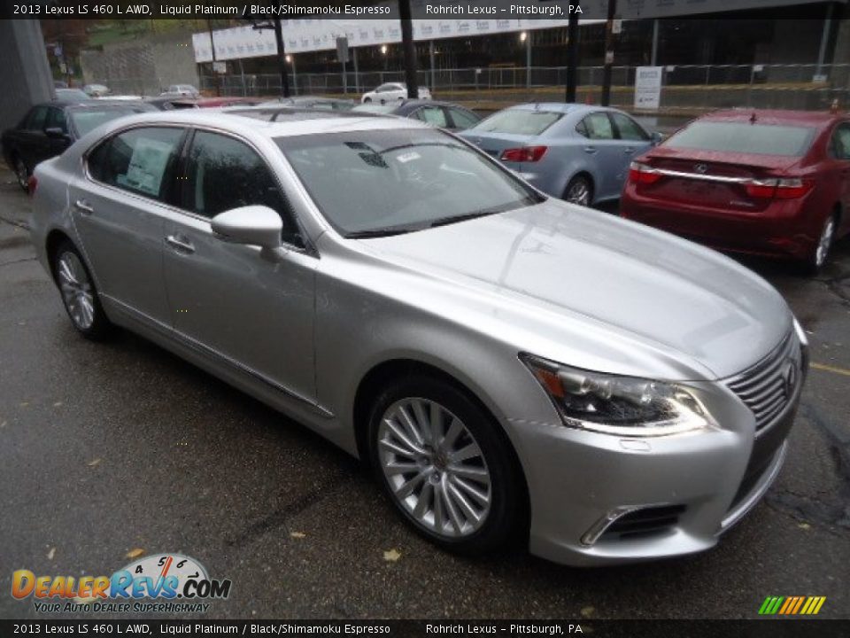 2013 Lexus LS 460 L AWD Liquid Platinum / Black/Shimamoku Espresso Photo #3