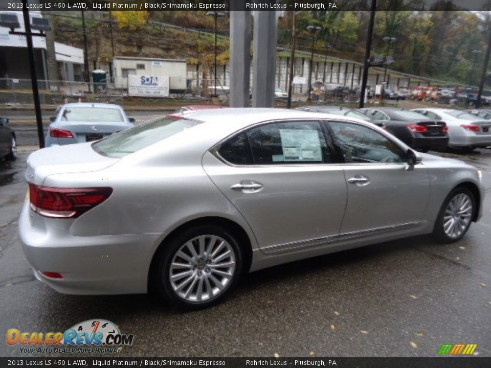 2013 Lexus LS 460 L AWD Liquid Platinum / Black/Shimamoku Espresso Photo #9