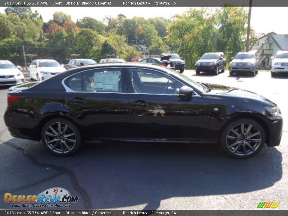 2013 Lexus GS 350 AWD F Sport Obsidian Black / Cabernet Photo #5