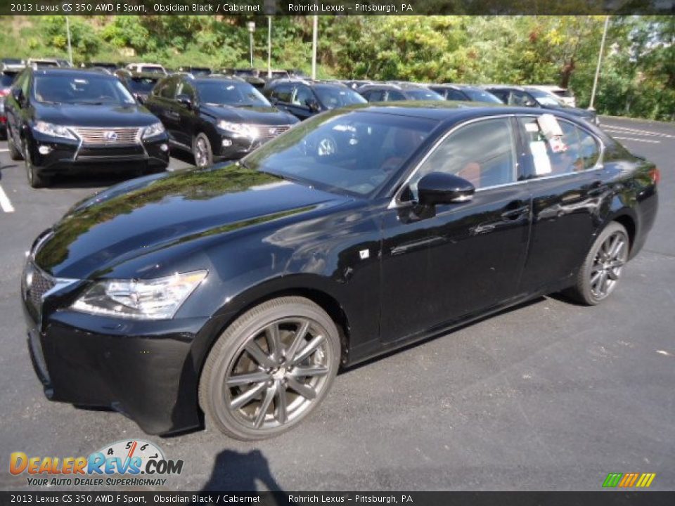 2013 Lexus GS 350 AWD F Sport Obsidian Black / Cabernet Photo #8