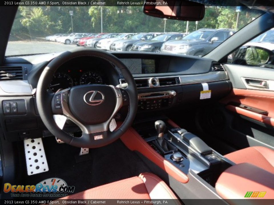 2013 Lexus GS 350 AWD F Sport Obsidian Black / Cabernet Photo #12