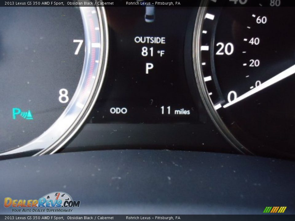 2013 Lexus GS 350 AWD F Sport Obsidian Black / Cabernet Photo #20