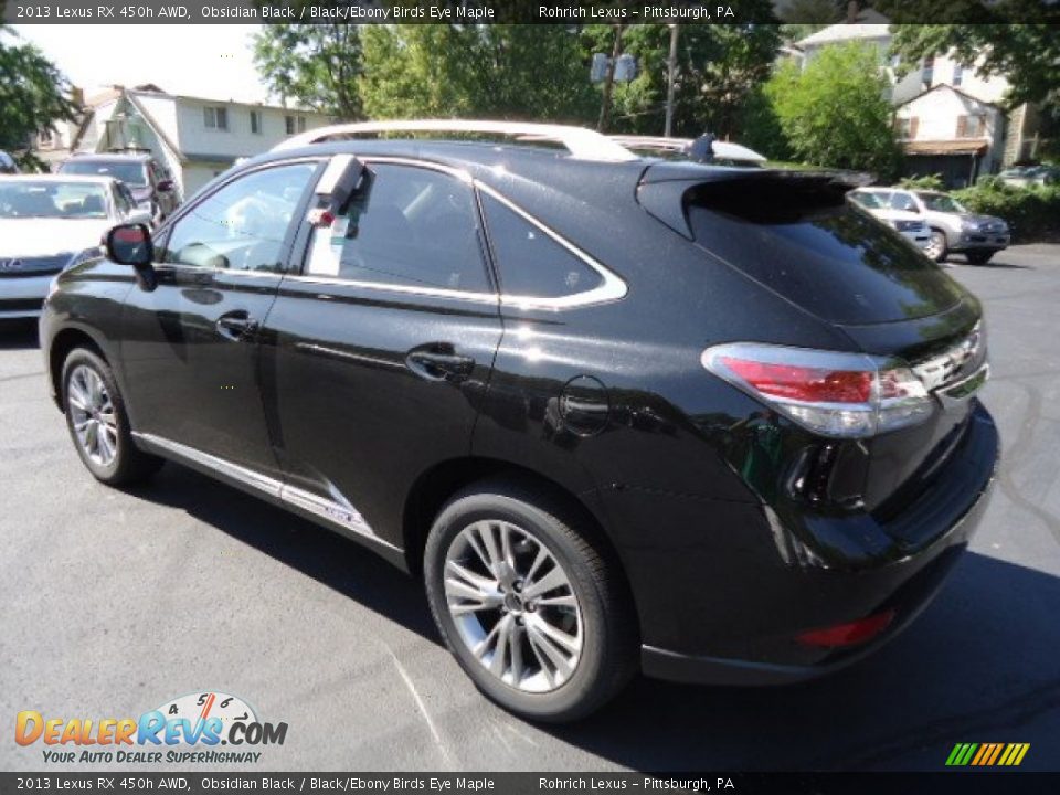 2013 Lexus RX 450h AWD Obsidian Black / Black/Ebony Birds Eye Maple Photo #2