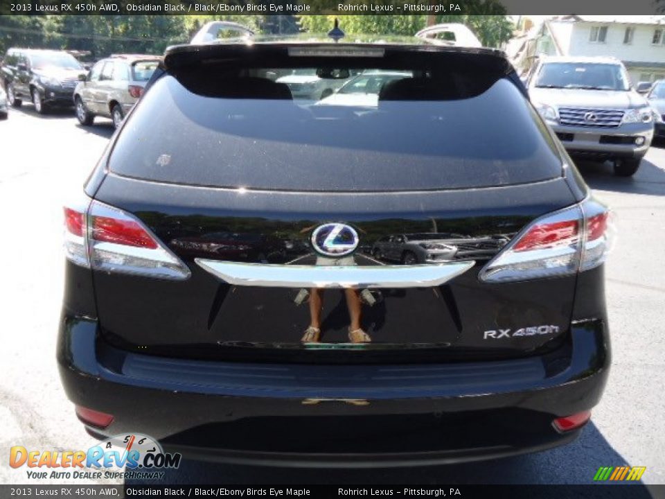 2013 Lexus RX 450h AWD Obsidian Black / Black/Ebony Birds Eye Maple Photo #3