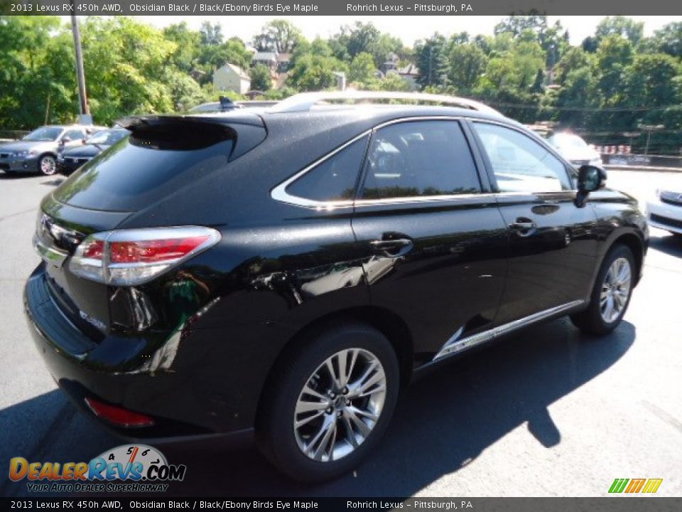 2013 Lexus RX 450h AWD Obsidian Black / Black/Ebony Birds Eye Maple Photo #4