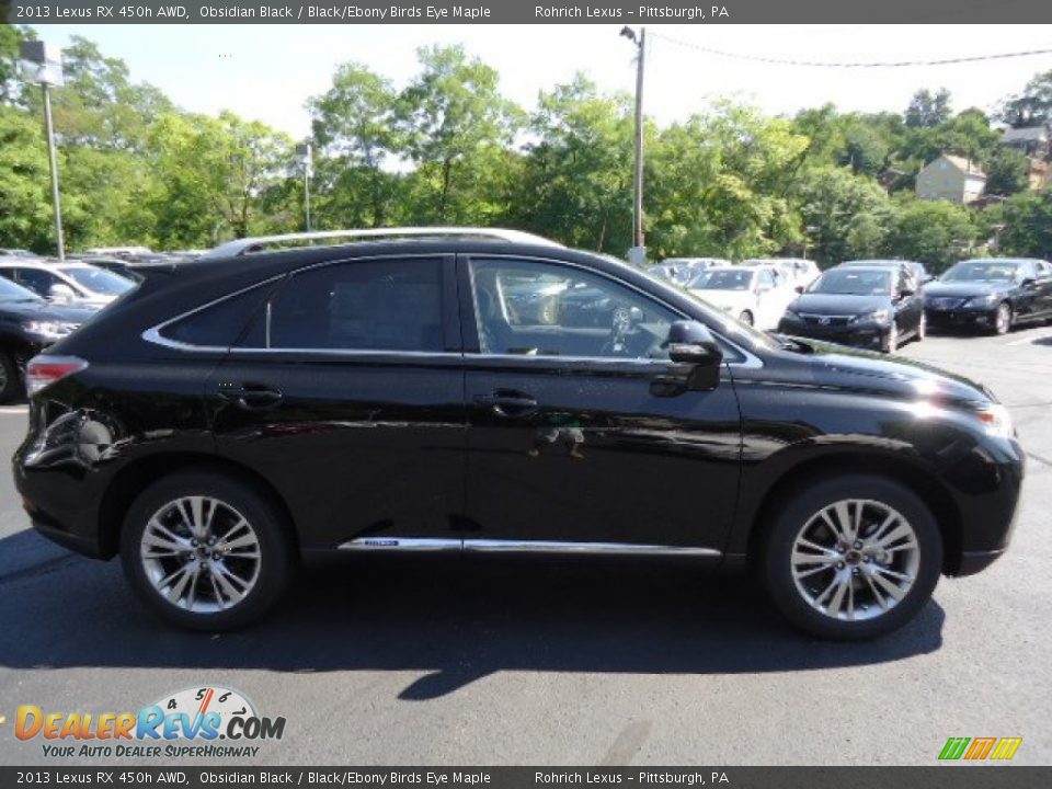 2013 Lexus RX 450h AWD Obsidian Black / Black/Ebony Birds Eye Maple Photo #5
