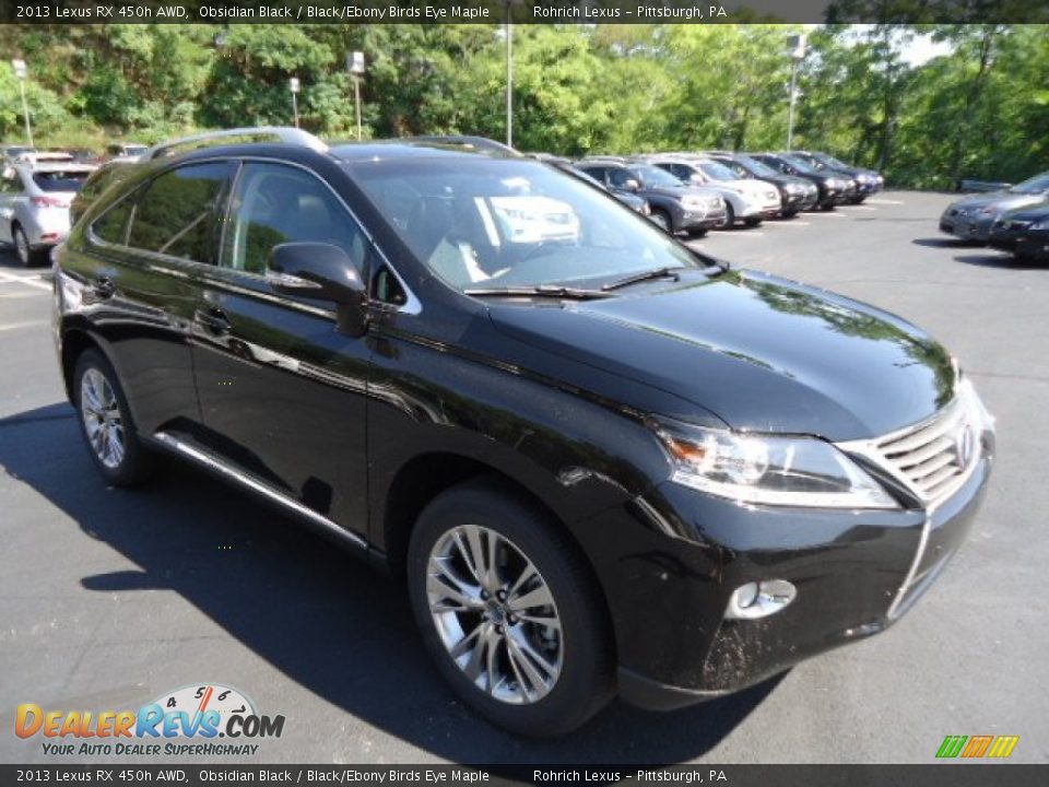 2013 Lexus RX 450h AWD Obsidian Black / Black/Ebony Birds Eye Maple Photo #6