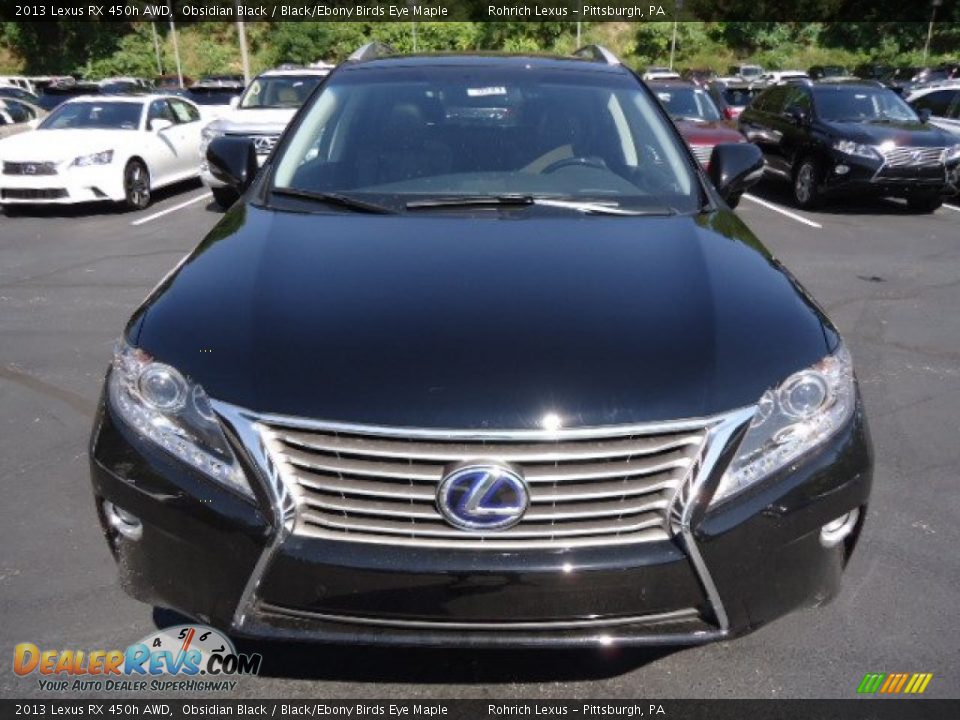 2013 Lexus RX 450h AWD Obsidian Black / Black/Ebony Birds Eye Maple Photo #7