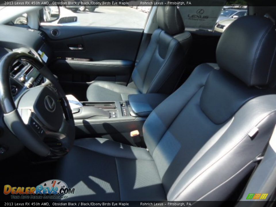 2013 Lexus RX 450h AWD Obsidian Black / Black/Ebony Birds Eye Maple Photo #10