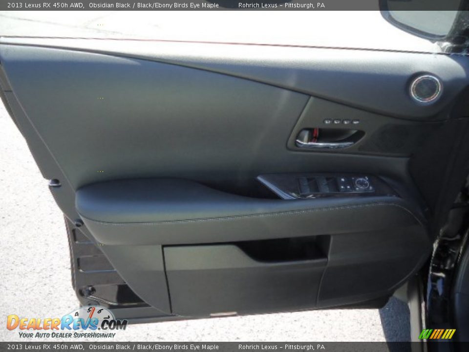 2013 Lexus RX 450h AWD Obsidian Black / Black/Ebony Birds Eye Maple Photo #14