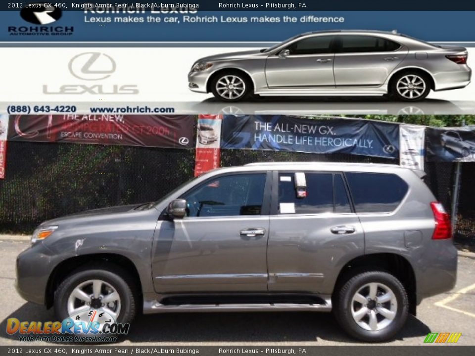 2012 Lexus GX 460 Knights Armor Pearl / Black/Auburn Bubinga Photo #1