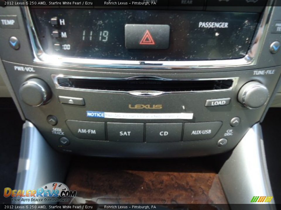 2012 Lexus IS 250 AWD Starfire White Pearl / Ecru Photo #19