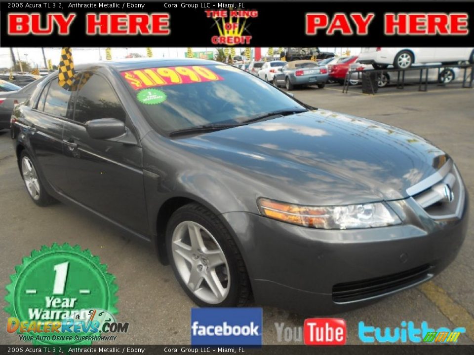 2006 Acura TL 3.2 Anthracite Metallic / Ebony Photo #1