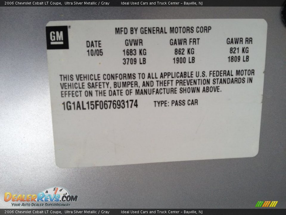 2006 Chevrolet Cobalt LT Coupe Ultra Silver Metallic / Gray Photo #22