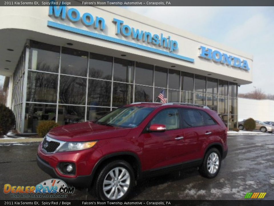 2011 Kia Sorento EX Spicy Red / Beige Photo #1