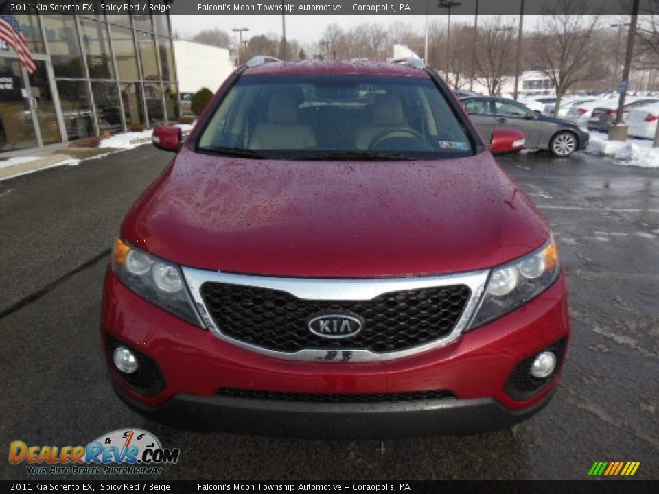 2011 Kia Sorento EX Spicy Red / Beige Photo #2