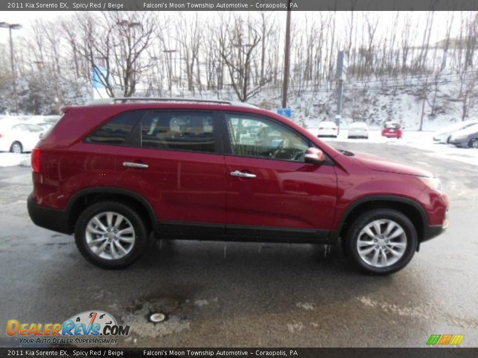 2011 Kia Sorento EX Spicy Red / Beige Photo #4