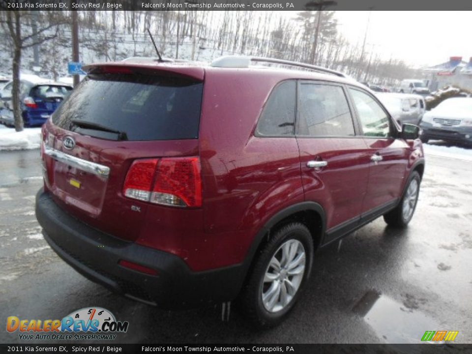 2011 Kia Sorento EX Spicy Red / Beige Photo #5