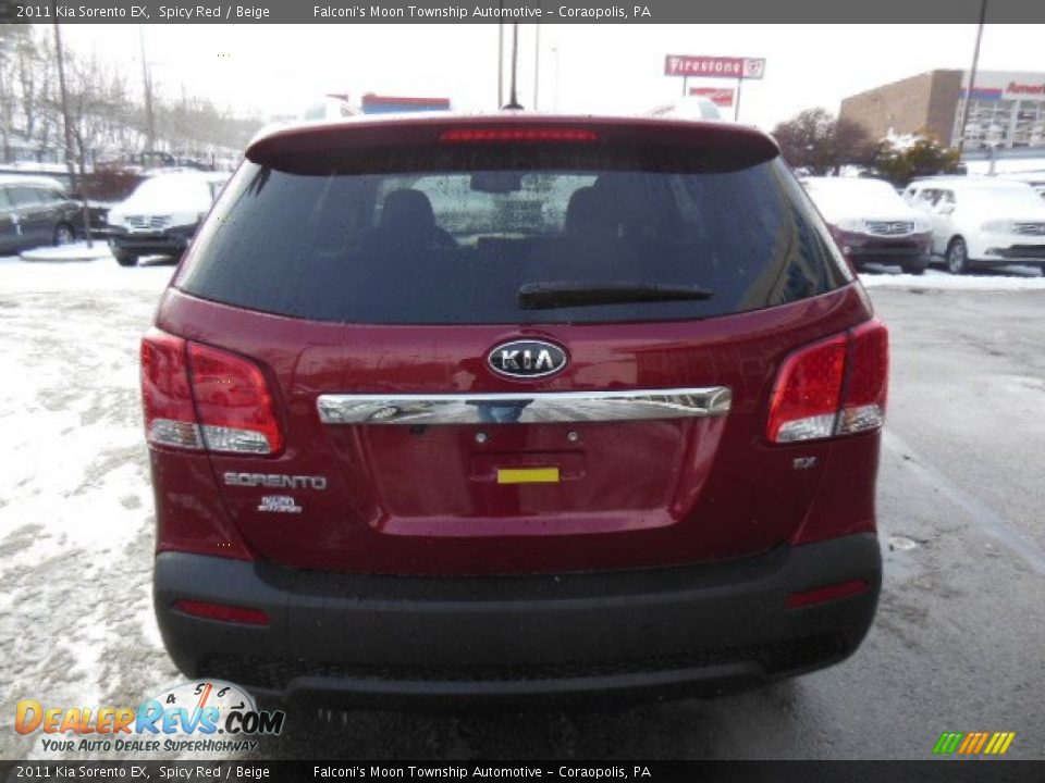 2011 Kia Sorento EX Spicy Red / Beige Photo #6