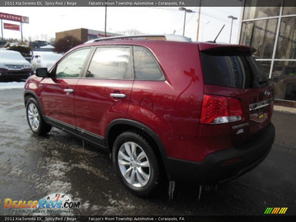 2011 Kia Sorento EX Spicy Red / Beige Photo #7