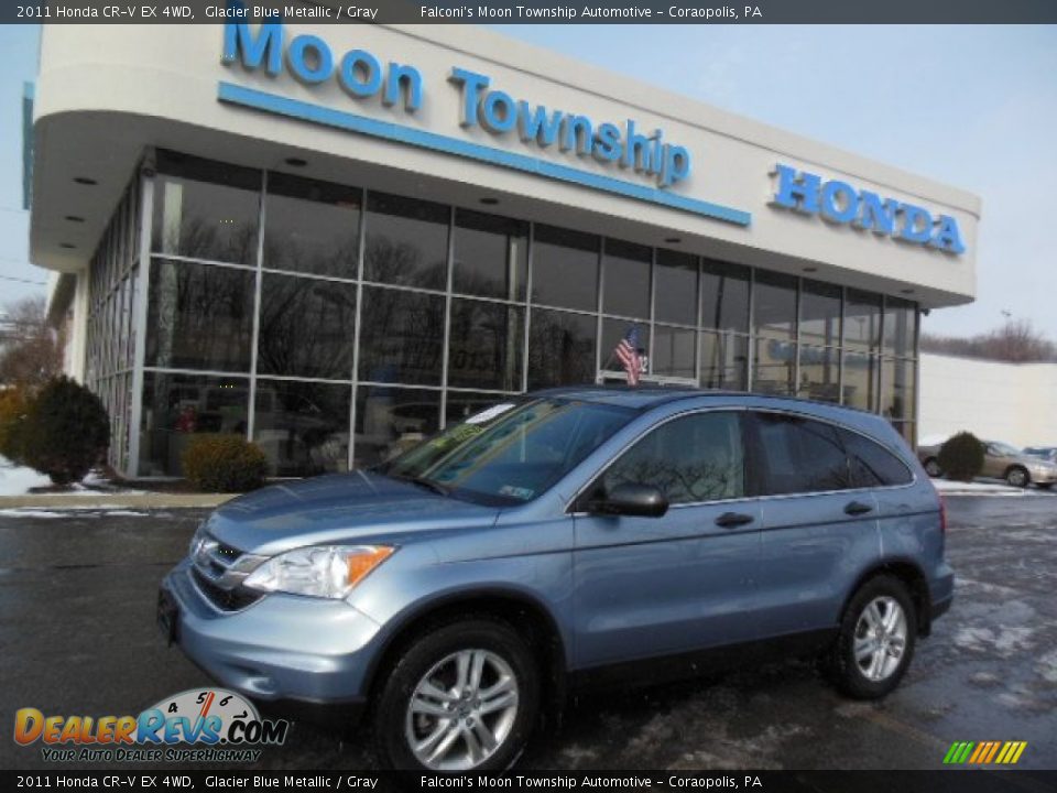 2011 Honda CR-V EX 4WD Glacier Blue Metallic / Gray Photo #1