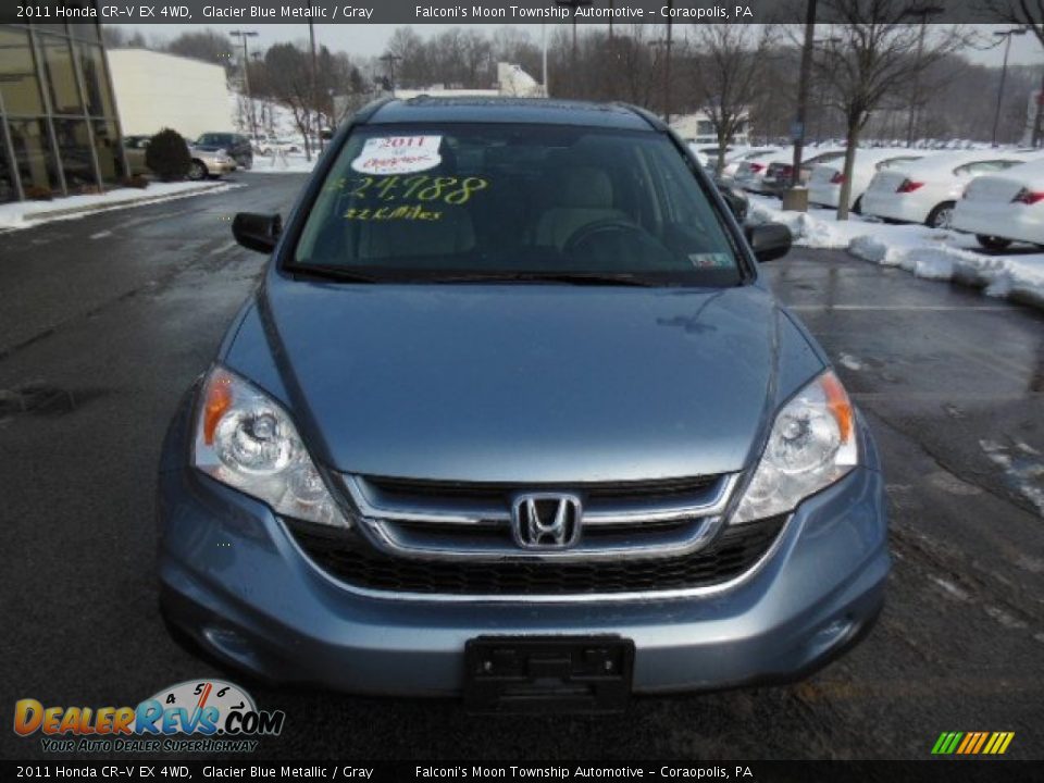 2011 Honda CR-V EX 4WD Glacier Blue Metallic / Gray Photo #2