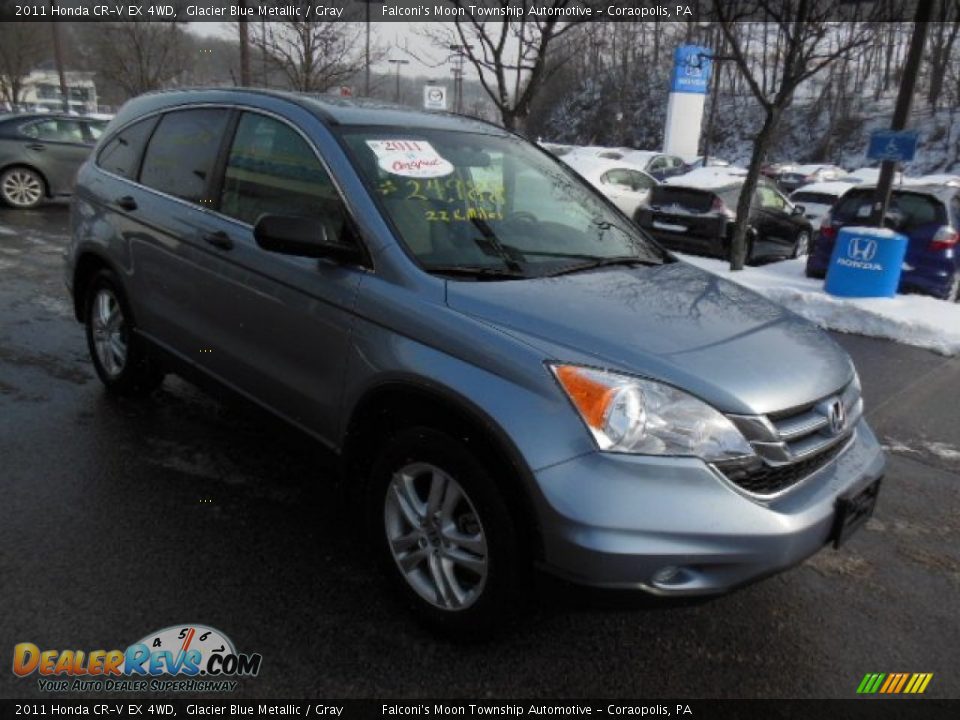 2011 Honda CR-V EX 4WD Glacier Blue Metallic / Gray Photo #3