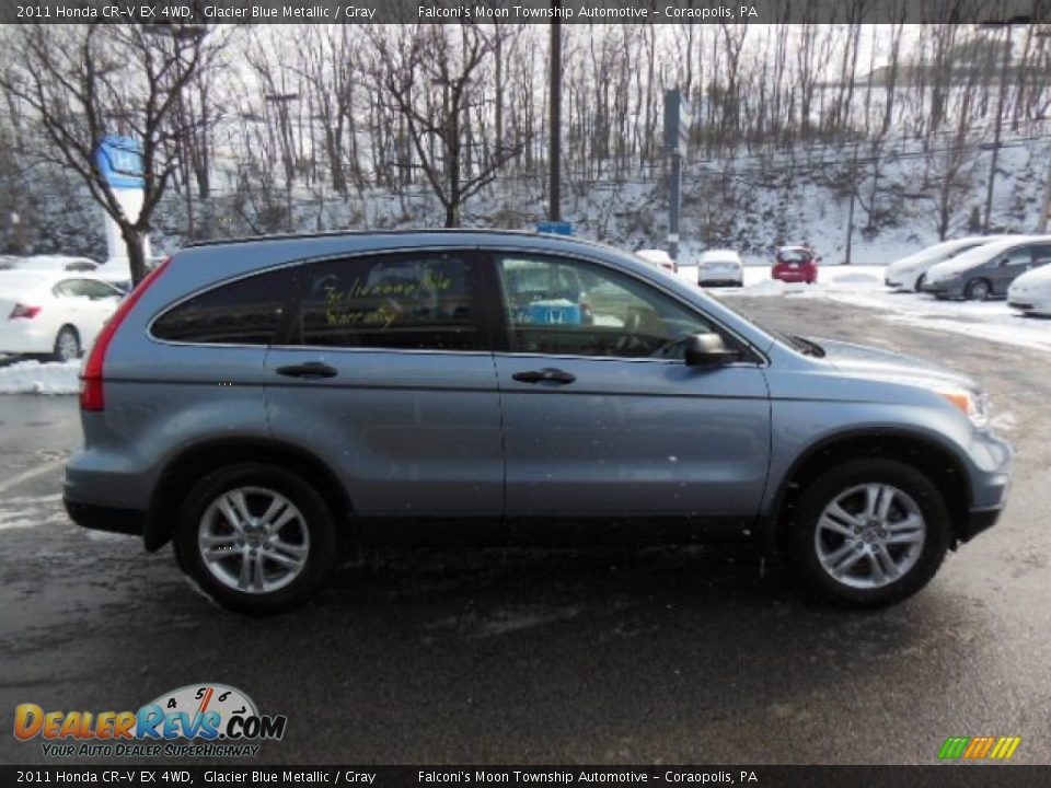 2011 Honda CR-V EX 4WD Glacier Blue Metallic / Gray Photo #4