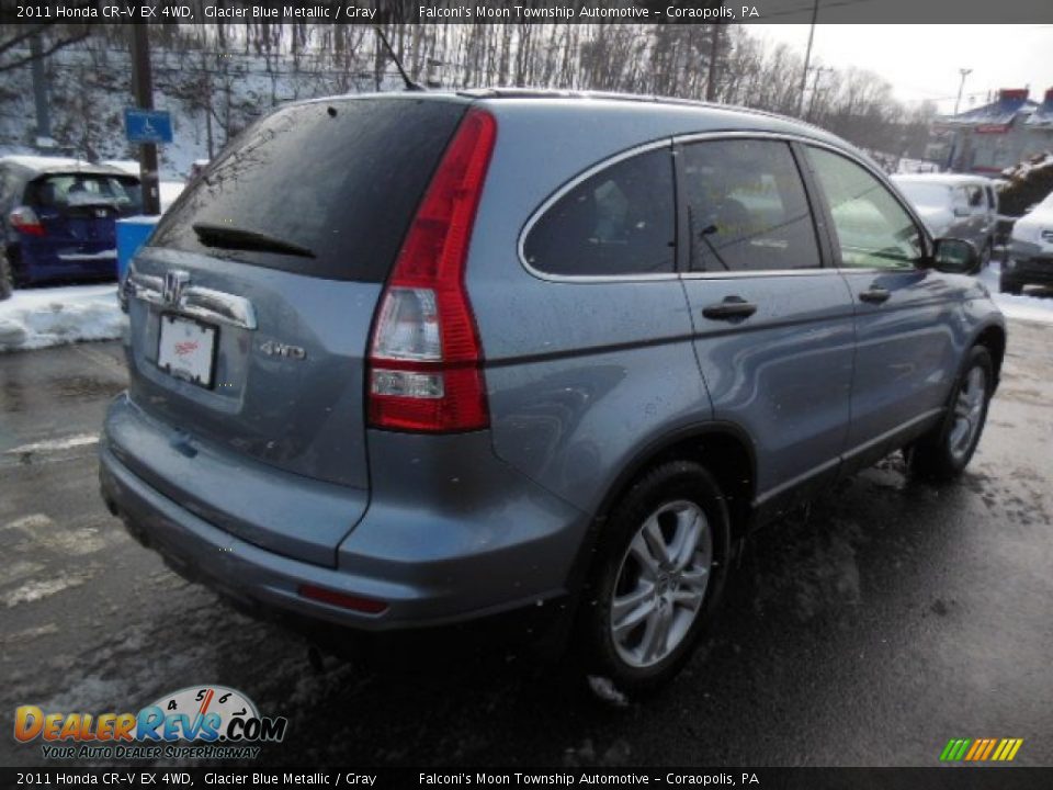 2011 Honda CR-V EX 4WD Glacier Blue Metallic / Gray Photo #5